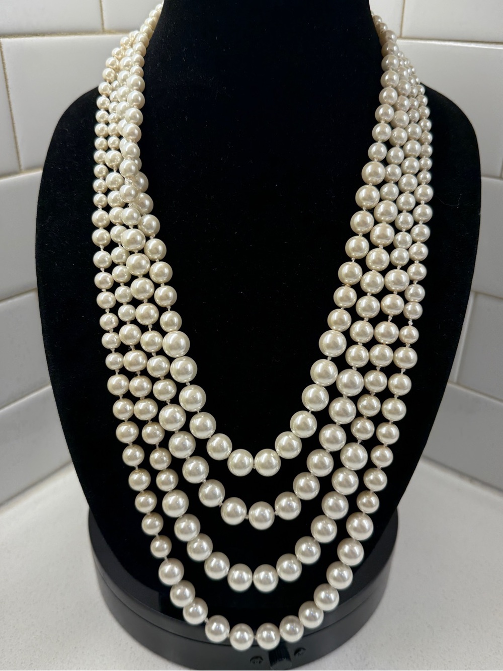 Charming Charlie Multi-Strand Glass Pearl Necklace